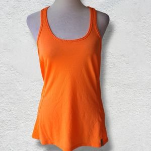 Under Armour Heat Gear Neon Orange Racer Back Mesh Athletic Tank Top Size XS